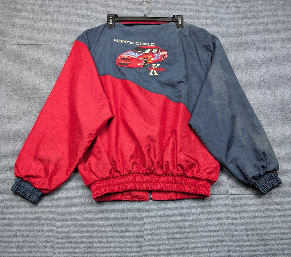 Ken Schrader Racing Bomber Jacket Men Medium Monte Carlo Windbreaker Vintage 90s